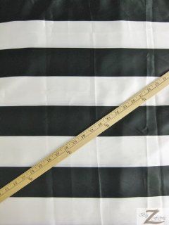 STRIPED SATIN FABRIC   WHITE/BLACK STRIPES   60" WIDTH   SOLD BTY