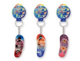 3 Pack Fun Summer Flip Flop Key Chains Novelty Keychains Clothing