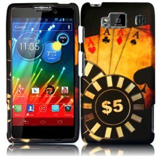 VMG 3 Item Combo Cell Phone Case Cover For Motorola Droid RAZR MAXX HD XT926M Image Design   Aces Poker Chip Hard 2 Pc Plastic Snap On Protective Case + LCD Clear Screen Saver Protector + Premium Car Charger [by VANMOBILEGEAR] *** For "RAZR MAXX HD&qu