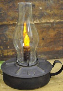 Candle Kitchen Lantern   Battery Operated Timer Distressed Black Finish   Primitive Country Rustic Lighting  Decorative Candle Lanterns  