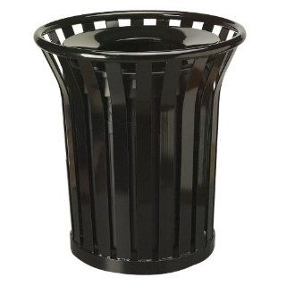 Rubbermaid Commercial Prod. Waste Receptacle, 36 Gallon, 29"Dx32 1/2"H, Black   Office Waste Bins