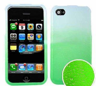 APPLE IPHONE 4 4S DROPS GREEN WHITE 3D CASE ACCESSORY SNAP ON PROTECTOR Cell Phones & Accessories