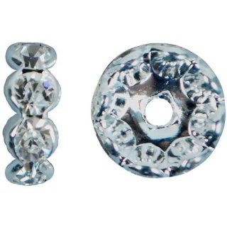 Expo JF5205 Rhinestone Rondell Bead Spacer, 12 by 3 1/2mm, Set of 10