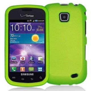 Neon Green Rubberized Snap On Hard Skin Case Cover New for Samsung Illusion i110 Cell Phones & Accessories
