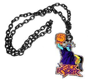 WWE Wrestling "Ryder" Dark Silver Colored Metal Chain Pendant Necklace  Sports Fan Necklaces  Sports & Outdoors