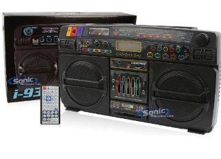 Lasonic i 931BT Portable AM/FM Radio Bluetooth Ghetto Blaster Boombox Speakers (i 931BT, Limited Edition Black / Multi Color)   Players & Accessories