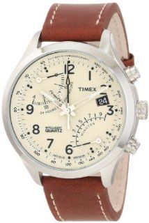 Timex Men's T2N932DH Stainless Steel Watch with Leather Band Watches