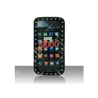 Black Soft Silicone Gel Skin Bling Gem Jeweled Crystal Cover Case for Samsung Galaxy S Vibrant 4G SGH T959 SGH T959V Cell Phones & Accessories