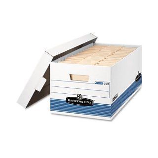Bankers Box Stor/File Storage Box, Legal, Locking Lid, White/Blue, 12/Carton  Filing Envelopes 