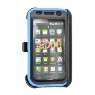 For Samsung Vibrant/SGH T959 Heavy Duty Case Black/Blue + Belt Clip Stand 