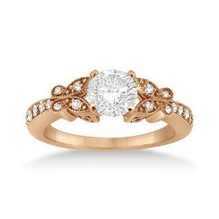 Butterfly Diamond Engagement Ring Setting 14k White Gold (0.20ct) Allurez Jewelry