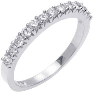 0.45ct White Diamonds 14K White Gold Women's Diamond Channel Wedding Band (2mm) Jewelry