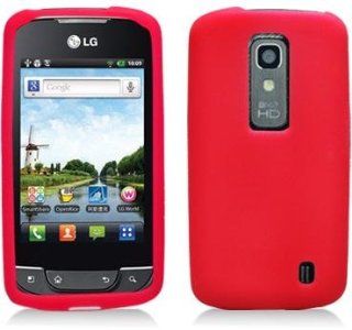 RED Silicone Gel Soft Skin Case Cover For NITRO HD LG P960 (AT & T) Cell Phones & Accessories