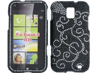 Silver Black Bling Rhinestone Diamond Crystal Faceplate Hard Skin Case Cover for Samsung Focus S SGH i937 Cell Phones & Accessories