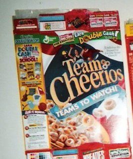 GM Team Cheerios 20 oz. flat empty cereal box   featuring '1998 Teams'  Other Products  