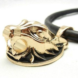 SALE OUT Limited STOCK 2014 model TF939  Golden Angry Wolf Alloy Pendant PU Leather Necklace Punk Biker Rock Health & Personal Care