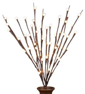 Gerson 20 Inch White Ball Lighted Branch   Artificial Floral Arrangements