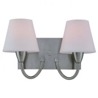 Sea Gull Lighting 44385 962 Stockholm Two Light Vanity/Bath Fixture, Brushed Nickel Finish with Etched Opal Glass Shades    