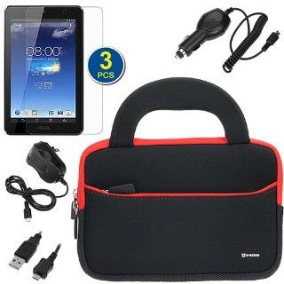 BIRUGEAR Ultra Portable Universal Neoprene Carrying Sleeve with Screen Protector & Charger for Asus MeMO Pad HD 7 ME173X / ME173   7'' Android Tablet Computers & Accessories