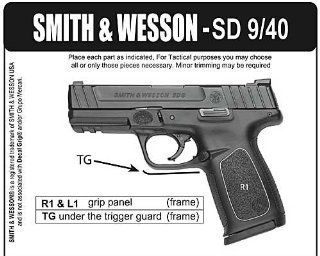 Decal SWSD940R Rubber Texture Pistol Grip for Smith and Wesson (9 mm/.40, Black)  Gun Grips  Sports & Outdoors