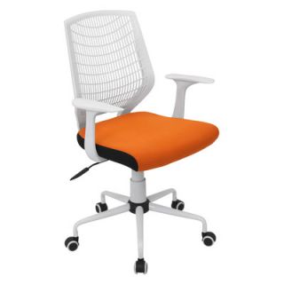LumiSource Mid Back Network Office Chair OFC NET Color White / Orange