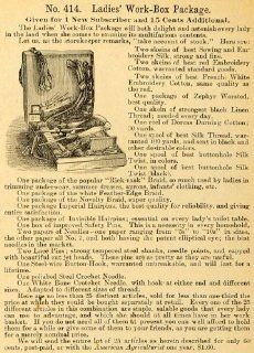 1890 Ad Ladies Work Box Package No. 414 Subscript Gift American Agriculturist   Original Print Ad  