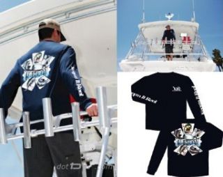 Fullboat Long Sleeve Fishing & Outdoors T Shirt (XXL, Navy Blue) at  Mens Clothing store