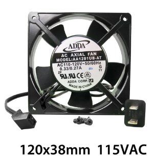 Adda 120mm X 38mm New Case Fan 110V 115V 120V AC 107CFM 2 Pin Sleeve Bearing Cooling Cordset Computers & Accessories