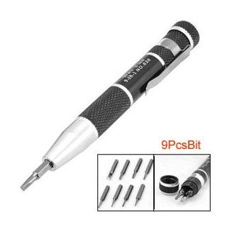One Pen Handle w 9pcs Precision Screwdriver Bit Set   Triangle Screwdriver  