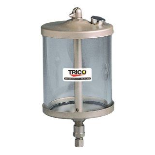 Trico 35563 Brass Full Flow Dispenser with Heavy Wall Acrylic Plastic Reservoir, 1 pt Capacity, 3/4" 16 Mounting Stud, 4 7/16" Diameter x 8" Height Adhesive Dispensers
