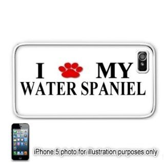 Water Spaniel Paw Dog Apple iPhone 5 Hard Back Case Cover Skin White Cell Phones & Accessories