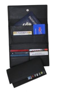 RFID BLocking Leather Ladies Trifold Clutch Style Wallet and RFID Leather Checkbook Cover (Black)