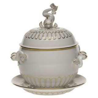 Herend Golden Edge Tureen With Platter Kitchen & Dining