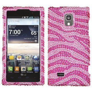 Hard Plastic Snap on Cover Fits LG VS930 Spectrum II Zebra Skin (Pink/Hot Pink) Full Diamond/Rhinestone Plus A Free LCD Screen Protector Verizon Cell Phones & Accessories