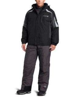 Free Country Men's Three In One Convertible Systems Jacket, Black/Lead Pencil, Large at  Men�s Clothing store