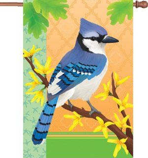 Premier 52427 House Brilliance Flag, Blue Jay in Spring, 28 by 40 Inch  Outdoor Decorative Flags  Patio, Lawn & Garden