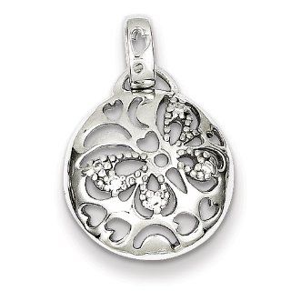 Sterling Silver Rhodium Plated Cz Butterfly Pendant, Best Quality Free Gift Box Satisfaction Guaranteed Jewelry