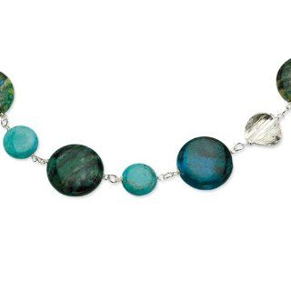 Sterling Silver Dyed Howlite/chrysocolla Bracelet, Best Quality Free Gift Box Satisfaction Guaranteed Jewelry