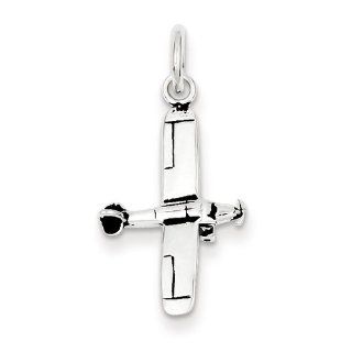 Sterling Silver Antiqued Airplane Charm, Best Quality Free Gift Box Satisfaction Guaranteed Jewelry
