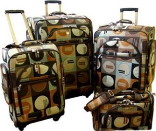 American Flyer Euro Quattro 4 Piece Luggage Set (Geometric) Clothing