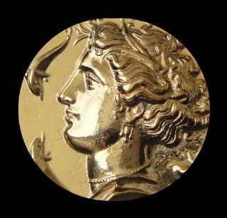 COIN OF Persephone, Goddess of the Underworld, 24k Gold Plated Reproduction  Collectible Coins  