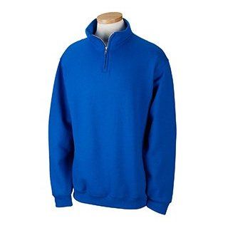 8 oz. NuBlend 50/50 Quarter Zip Cadet Collar Sweatshirt   WHITE   M 8 oz., at  Mens Clothing store