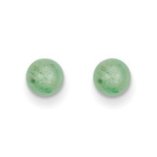 14k Madi K 5mm Green Natural Stone Post Earrings, Best Quality Free Gift Box Satisfaction Guaranteed Jewelry