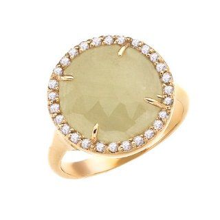 Unique 14k yellow gold with White diamonds and rose cut sapphire ring Jewelry
