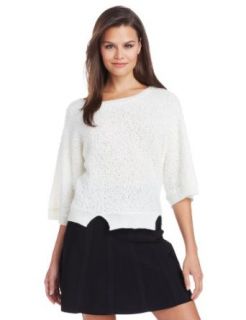 Design History Women's Cropped Boucle Sweater Pullover Sweaters