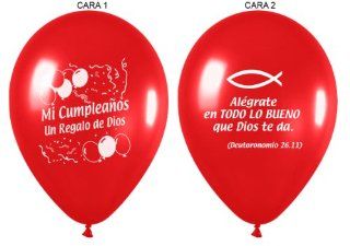 Spanish Christian balloons for happy birthdays (Dark colors) Toys & Games