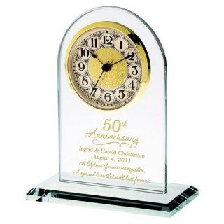 50th Anniversary Personalized Glass Clock   Home Kitchen Home D?cor