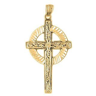 Gold Plated 925 Sterling Silver Celtic Cross Pendant Jewels Obsession Jewelry