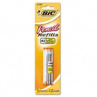 BIC LE957P1   Lead/Eraser Atlantis/Clic Master/Velocity, .9mm, HB, BK, 12 Leads, 5 Erasers BICLE957P1  Mechanical Pencil Refills 
