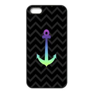 Anchor Design Case With TPU Sides Durable Custom Cases For Iphone 5 Ip5 AX73111 Cell Phones & Accessories